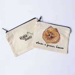 QALA DISEÑO - Monedero Bordado - - Perro Pomerania