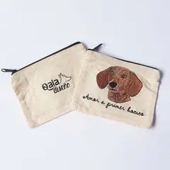 QALA DISEÑO - Monedero Bordado - - Perro Salchicha Dachshund