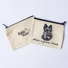 QALA DISEÑO - Monedero Bordado - - Perro Scottish