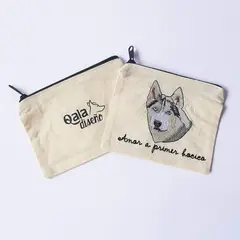 QALA DISEÑO - Monedero Bordado - - Perro Siberiano
