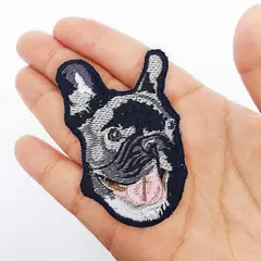 QALA DISEÑO - Parche Bordado - - Perro Bulldog Frances