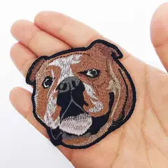 QALA DISEÑO - Parche Bordado - - Perro Bulldog Inglés