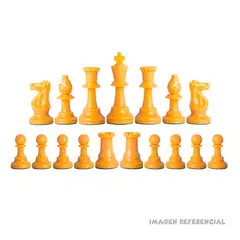 GENERICO - Piezas de Ajedrez Juego 16 Piezas + 1 Reyna - Amarillo