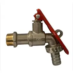 VALMAX - Llave Esférica Para Jardín 1/2" Con Seguro Pesada - Gris Roja