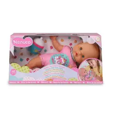 NENUCO - Juguete Muñeca con Biberón y Sonajero Rosado