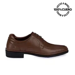 VIALE - Zapato Derby Casual MATEO-043 Marrón Homme Cuero
