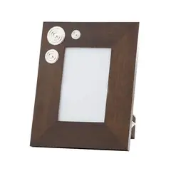 ARGENTARIA - Marco 10×15 Espirales - Plata y Madera