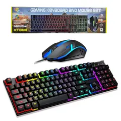 SEISA - Teclado y Mouse Gaming Retroiluminado Raton Con Luces RGB - KT-399
