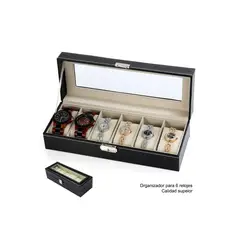 GENERICO - Estuche organizador de relojes de 6 Compartimientos