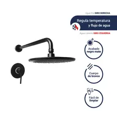 VAINSA - Grifería Ducha Monocomando Lever con salida black negro