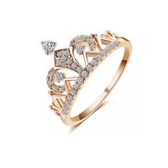 GENERICO - Anillo de Compromiso Corona Bañado en Oro 18K