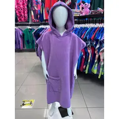 GENERICO - TOALLA PONCHO CORDANO NIÑAS 5 A 7 AÑOS COLOR LILA