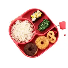 GENERICO - SET DE 3 DIVISIONES CON CUBIERTOS DE ACERO INOX ROJO