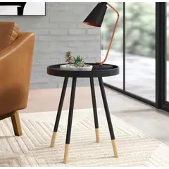 VENTITAS HOME - Mesa Auxiliar Vintage Hermione Negro