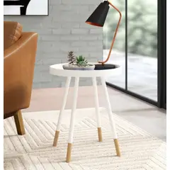 VENTITAS HOME - Mesa Auxiliar Vintage Hermione Blanco