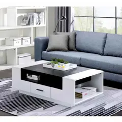 VENTITAS HOME - Mesa de Centro Deluxe Martiné Blanco y Negro