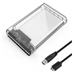GENERICO - Case Transparente para Disco 2.5 ssd/hdd Salida usb 3.0