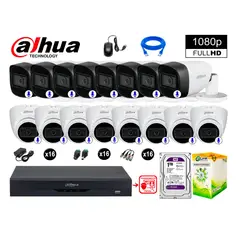 DAHUA - CÁMARAS SEGURIDAD KIT 16 CON AUDIO FHD DISCO 1TB REC FACIAL
