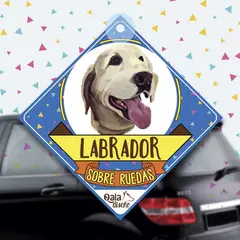 QALA DISEÑO - Colgante de auto 15x15 cm - - Perro Labrador