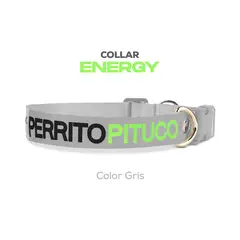 PERRITO PITUCO - COLLAR ENERGY GRIS TALLA S