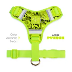 PERRITO PITUCO - ARNÉS PYTHON AMARILLO NEÓN TALLA XS