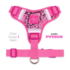 PERRITO PITUCO - ARNÉS PYTHON FUCSIA NEÓN TALLA L