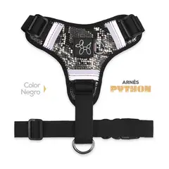 PERRITO PITUCO - ARNÉS PYTHON NEGRO TALLA M