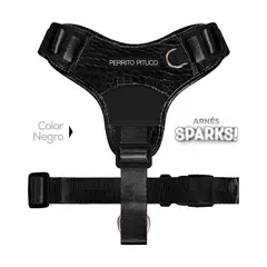 PERRITO PITUCO - ARNÉS SPARKS NEGRO TALLA XS