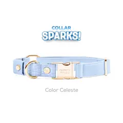 PERRITO PITUCO - COLLAR SPARKS CELESTE TALLA XS
