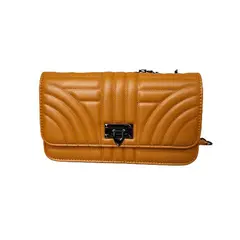 ITELSISTEM - Bolso Cartera Mujer De Mano Hombro Acolchado Tipo cuerina Mostaza