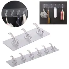 GENERICO - Perchero adhesivo colgador para pared 6 ganchos