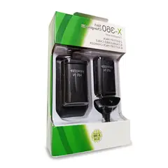 GENERICO - Cable Para Control Xbox 360 + Batería Negro + Cargador Externo.