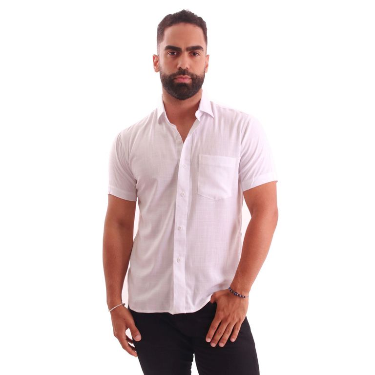 Camisa Manga Corta Hombre Blanco Bonaparte.