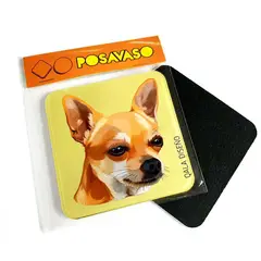 QALA DISEÑO - Posavaso de Acrílico - - Perro Chihuahua D - Coaster 95x95
