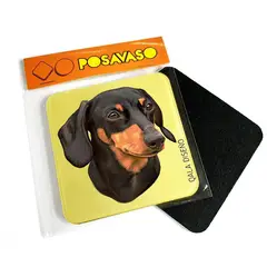 QALA DISEÑO - Posavaso de Acrílico - - Perro Salchicha N - Coaster 95x95