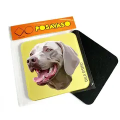 QALA DISEÑO - Posavaso de Acrílico - - Perro Weimaraner - Coaster 95x95