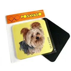 QALA DISEÑO - Posavaso de Acrílico - - Perro Yorkie - Coaster 95x95