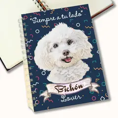 QALA DISEÑO - Cuaderno A5 - - Perro Bichón Frisé