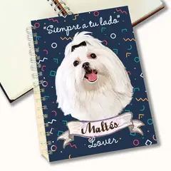 QALA DISEÑO - Cuaderno A5 - - Perro Bichón Maltés
