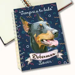 QALA DISEÑO - Cuaderno A5 - - Perro Doberman