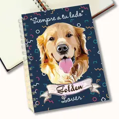 QALA DISEÑO - Cuaderno A5 - - Perro Golden Retriever