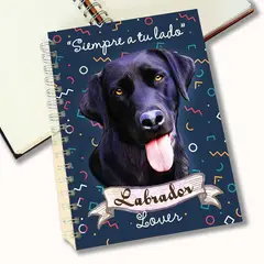 QALA DISEÑO - Cuaderno A5 - - Perro Labrador Negro