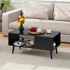 VENTITAS HOME - Mesa de Centro Vintage Dagny Negro