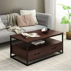 VENTITAS HOME - Mesa de Centro Industrial Tayce Caramelo