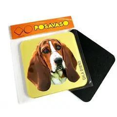 QALA DISEÑO - Posavaso de Acrílico - - Perro Basset Hound - Magneto
