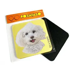 QALA DISEÑO - Posavaso de Acrílico - - Perro Bichón Frisé - Coaster