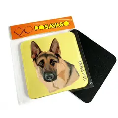 QALA DISEÑO - Posavaso de Acrílico - - Perro Pastor Alemán - Coaster
