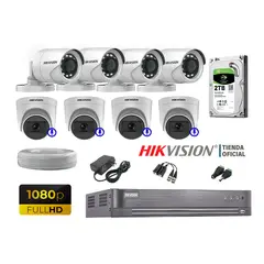 HIKVISION - KIT 8 CÁMARAS SEGURIDAD FULL HD 04 CAMARA CON AUDIO