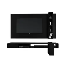 MOVENDA - Centro de Entretenimiento 65″ Gravatai Mesa de TV y Panel Negro