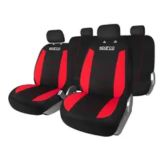 SPARCO - SET DE FUNDAS CUBRE ASIENTOS SPS431RDCB NEGRO-ROJO